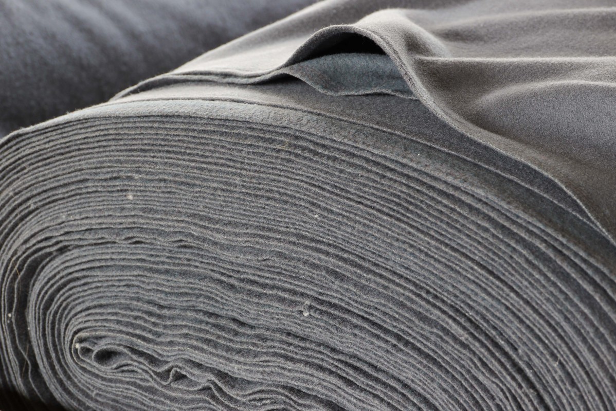 Detailed view of rolled up finished cloth