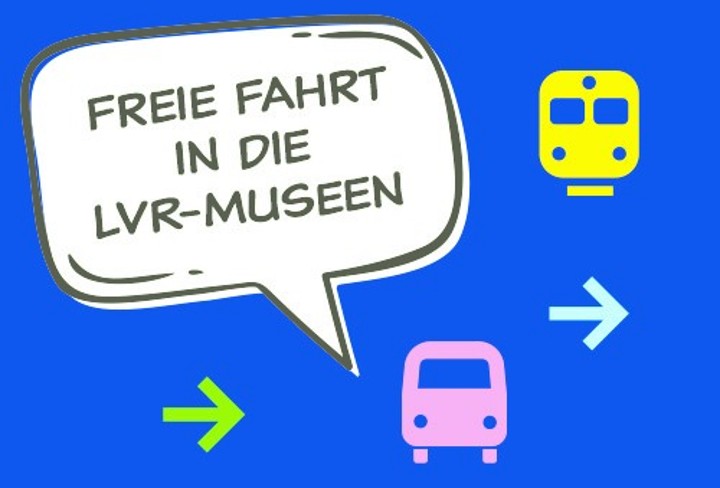 Grafik mit Sprechblasen, Bus und Bahn illustrationen.