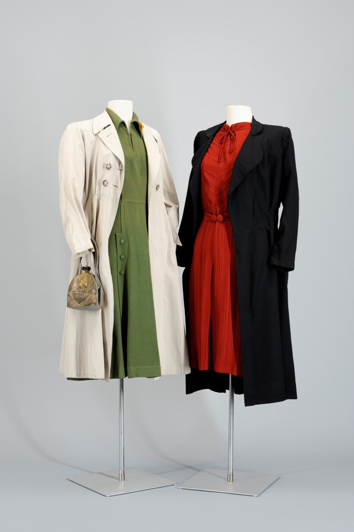 Alltags- und Straßenkleidung für Damen, um 1940 