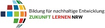 Logo mit der Aufschrift "Bildung für nachhaltige Entwicklung - Zukunft lernen NRW"