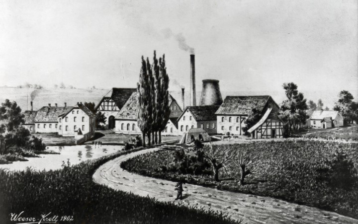 Historisches Schwarz-Weiß-Bild der St. Antony-Hütte aus dem Jahr 1902.