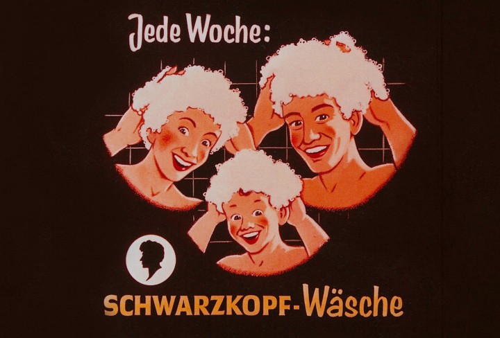 Werbeanzeige für Schwarzkopf-Shampoo von 1949