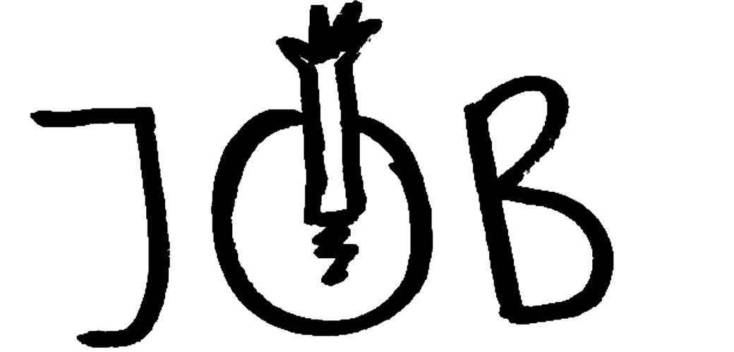 Zeichnung des Wortes "Job" in Großbuchstaben