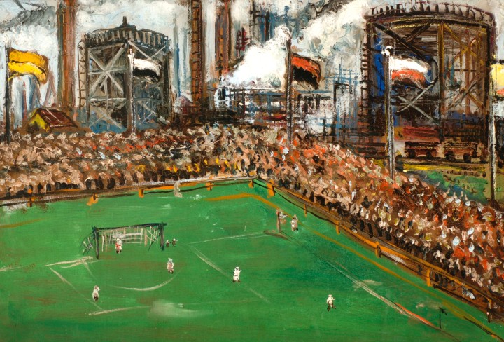 Gemälde eines Fußballfeldes