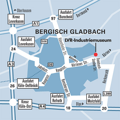 Anfahrtsskizze zum Schauplatz Bergisch Gladbach