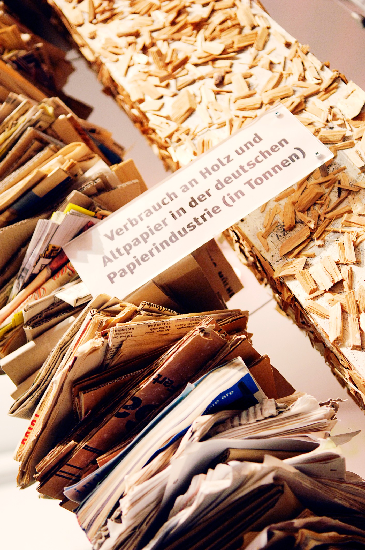 Heute sind Holz, chemisch zu Zellstoff aufbereitet, und Altpapier die wichtigsten Rohstoffe. Obwohl das Recycling inzwischen eine wichtige Rolle spielt, ist der Holzverbrauch wegen der großen Produktionsmengen ein ökologisches Problem.