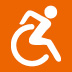 Pictogram shows a person in a wheelchair