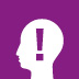 Pictogram shows a head with an exclamation mark