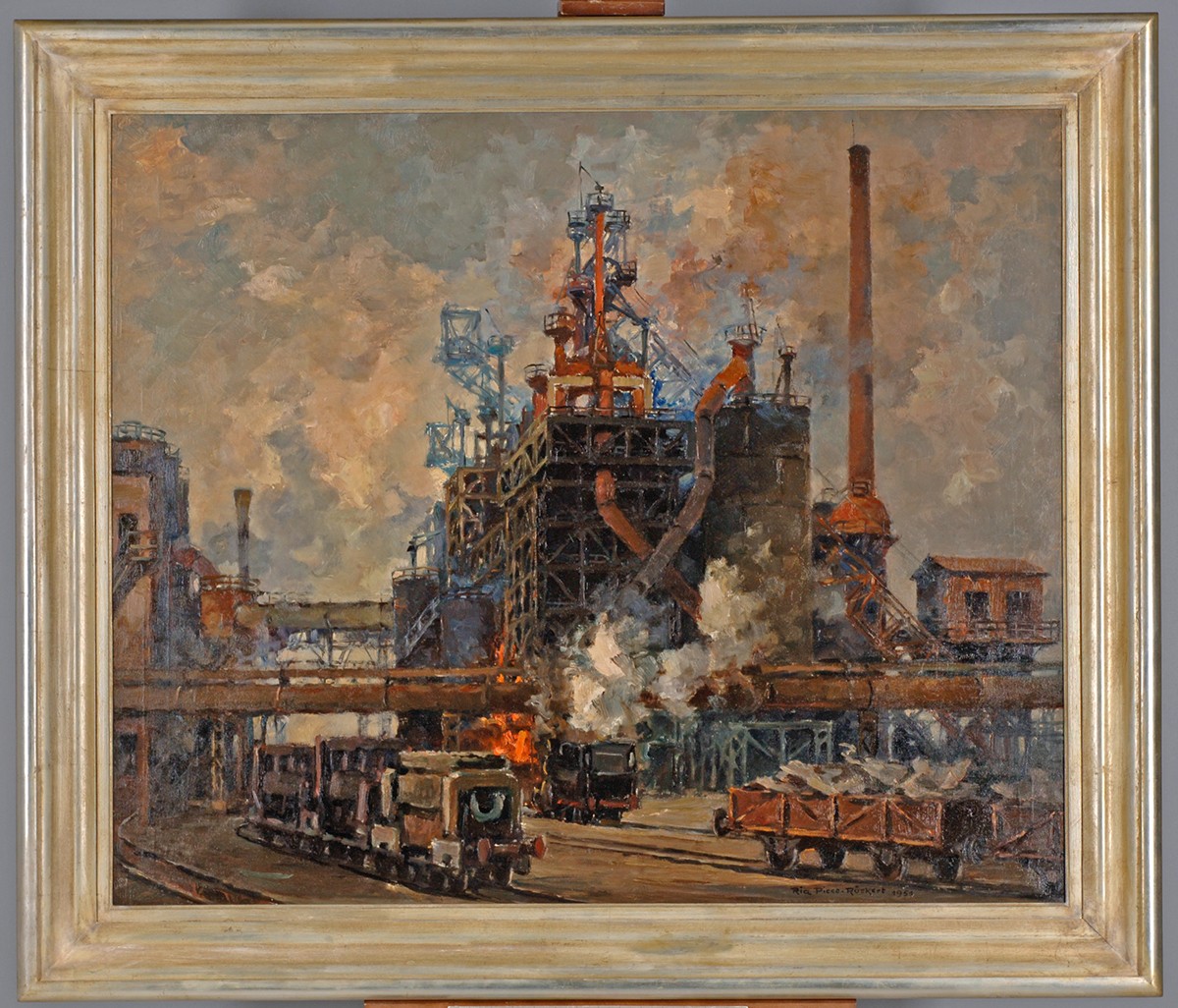 Gemälde einer Industriebaute