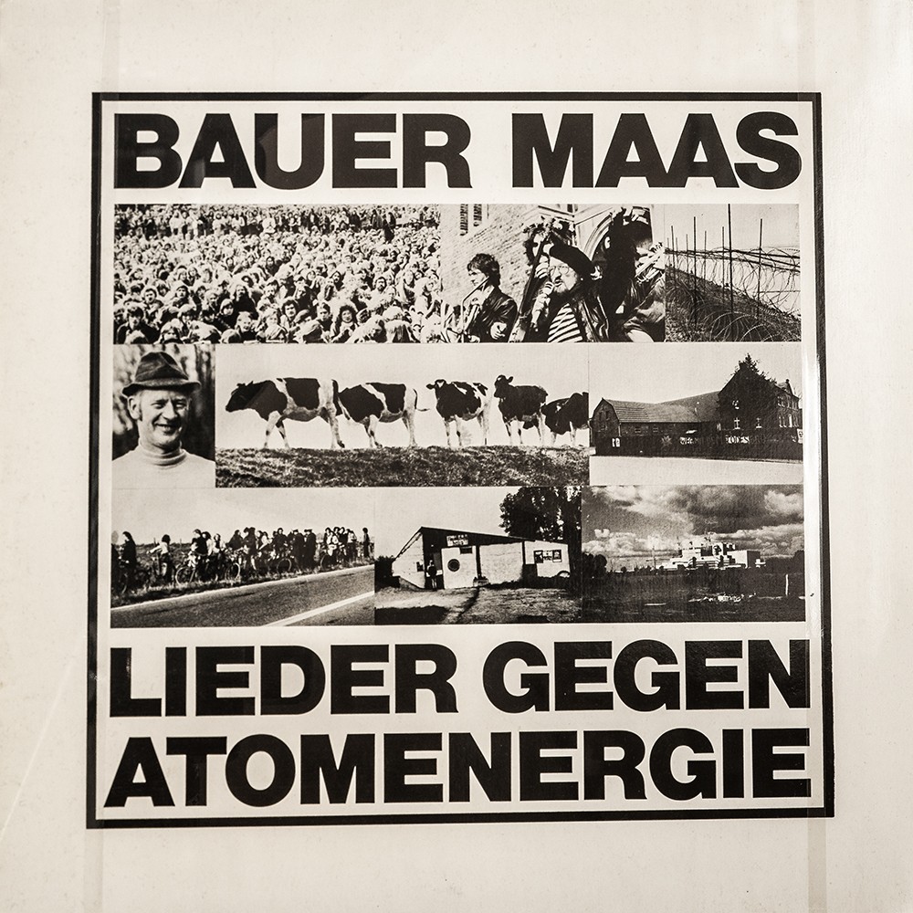 Hülle einer Schallplatte mit der Aufschrift „Bauer Maas – Lieder gegen Atomenergie“