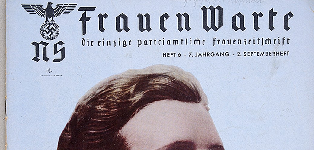 Titelblatt der Zeitschrift „NS Frauen Warte“ mit Portait einer Frau