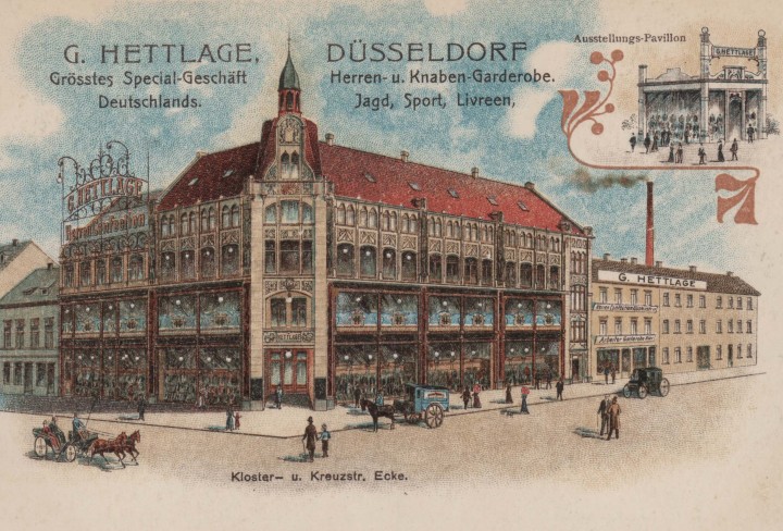 Foto zeigt eine historische Postkarte von dem Kaufhaus "Hettlage"