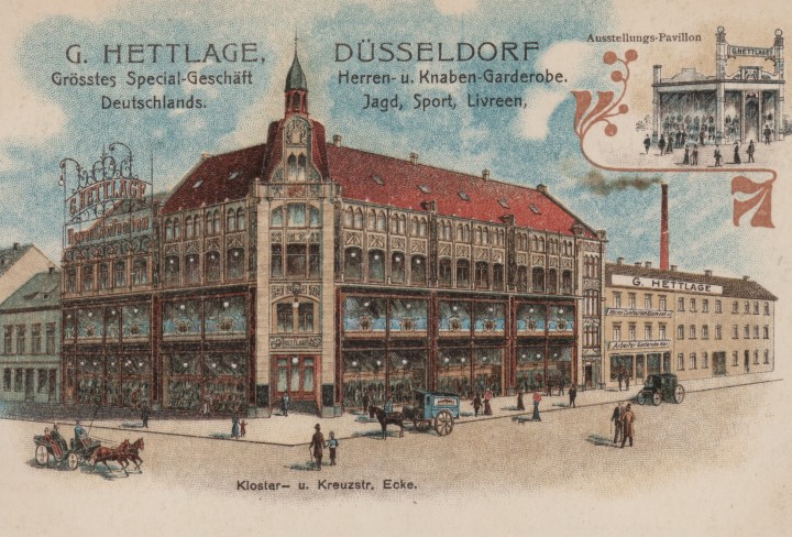 Historische Postkarte mit einem Warenhaus